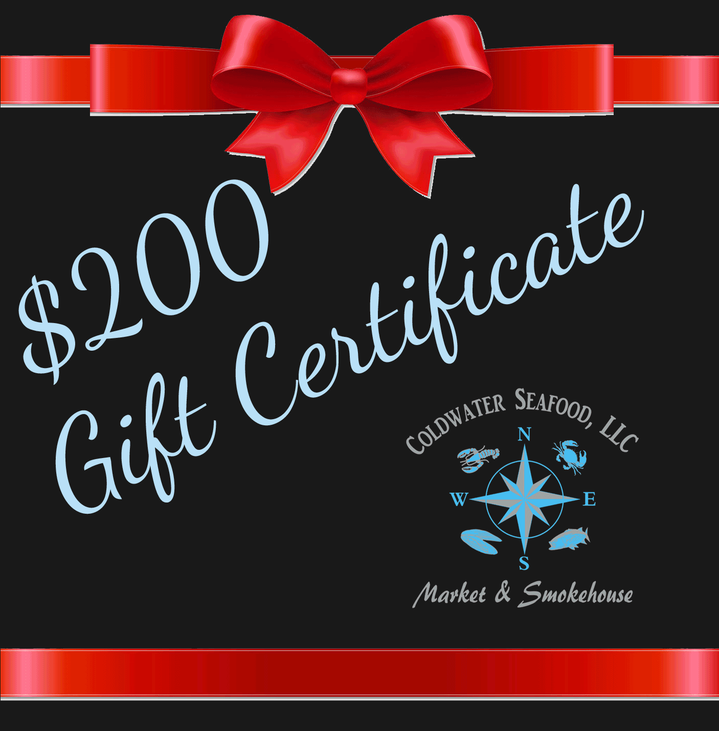 Gift Certificate $200 Coldwater Seafood Market Smokehouse Gift Certificate $200 Coldwater Seafood Market Smokehouse